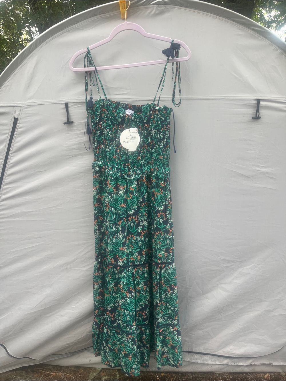 Lost + Wander Green Floral Maxi Dress with Adjustable Straps